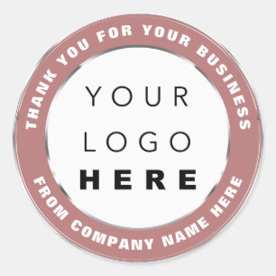 Web logo Naam Bedankt voor het winkelen van zwart Ronde Sticker