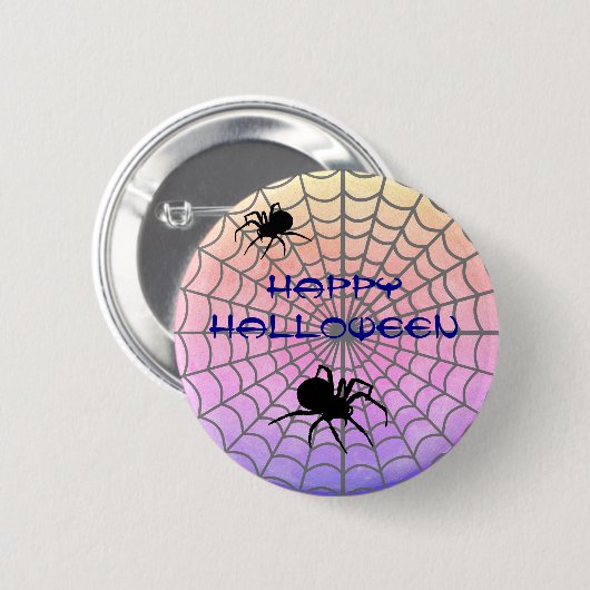 Web met spinnenwebben ronde button 5,7 cm (Voorkant /achterkant)