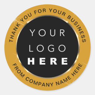 Web NaamWeb Hartelijk dank Gold Honey Yellow Ronde Sticker