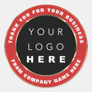 Web NaamWeb Hartelijk dank Gold Red Online Winkel Ronde Sticker