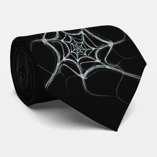 Web Necktie van Black and White Spider Stropdas (Opgerold)