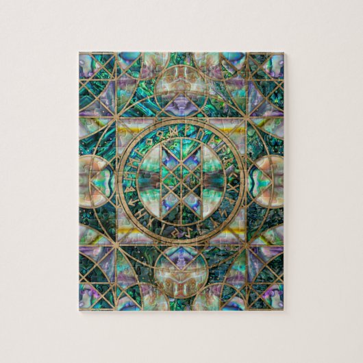 Web of Wyrd The Matrix of Fate-Abalone Shell Legpuzzel (Verticaal)