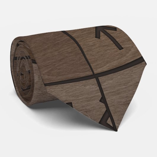 Web of Wyrd The Matrix of Fate- Wooden Texture Stropdas (Opgerold)