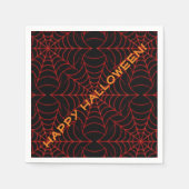 Web Pattern Napkins Black & Oranje Spider Servetten (Voorkant)