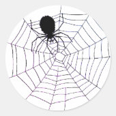 Web Spooky Spider Ronde Sticker (Voorkant)