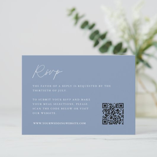 Web Tide Wedding QR-code RSVP Kaartje (Staand voorkant)