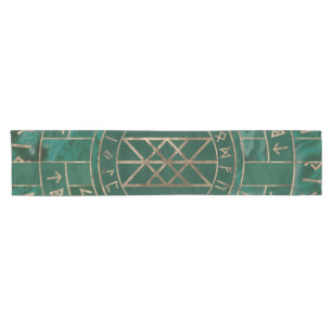 Web van Wyrd - Malachite, leder en goud Korte Tafelloper