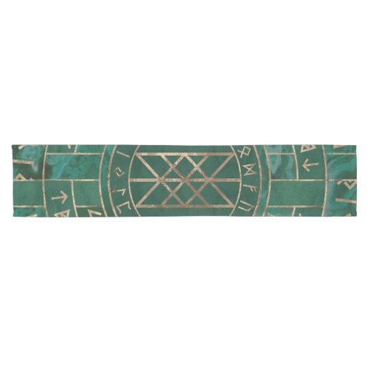 Web van Wyrd - Malachite, leder en goud Korte Tafelloper (Horizontaal)