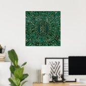 Web van Wyrd - Malachite, leder en goud Poster (Thuiskantoor)