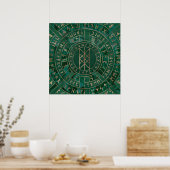 Web van Wyrd - Malachite, leder en goud Poster (Keuken)