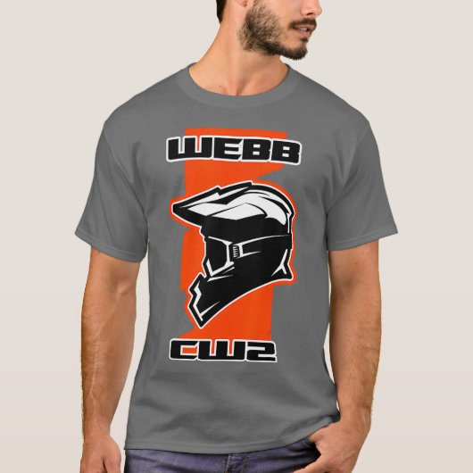 Webb Dirt Bike Racing Sinaasappel T-shirt (Voorkant)