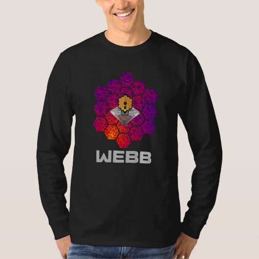 WEBB-ruimtetelescoop met abstract paarsrode spiege T-shirt (Voorkant)