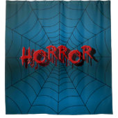 Webblauwe scène van Red Horror Spider van Hallowee Douchegordijn (Voorkant)