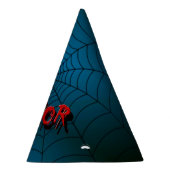 Webblauwe scène van Red Horror Spider van Hallowee Feesthoedjes (Rechts)