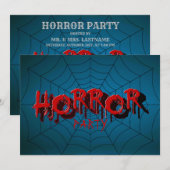 Webblauwe scène van Red Horror Spider van Hallowee Kaart (Voorkant / Achterkant)