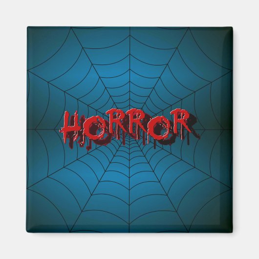 Webblauwe scène van Red Horror Spider van Hallowee Magneet (Voorkant)