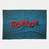 Webblauwe scène van Red Horror Spider van Hallowee Theedoek (Horizontaal)