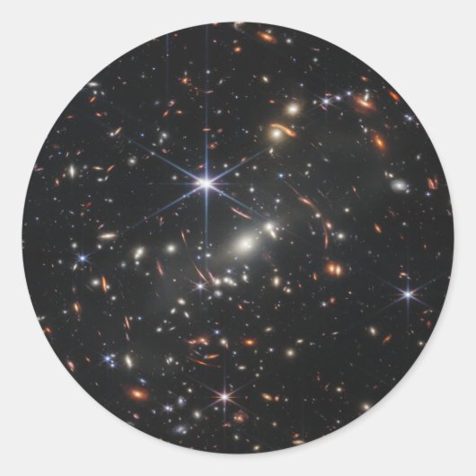 Webbs eerste Deep Field Uitzicht of the Universe Ronde Sticker (Voorkant)