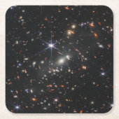 Webbs eerste Deep Field Uitzicht of the Universe Vierkante Kartonnen Onderzetter (Voorkant)
