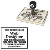 Webdesigner met naam, adres, enz 	rubberstempel (Gestempeld)