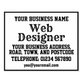 Webdesigner met naam, adres, enz 	rubberstempel (Afrduk)