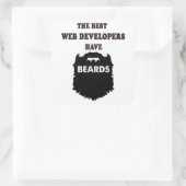 Webdeveloper heeft baarden, cadeau voor hem mannen vierkante sticker (Tas)