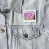 WEBEN EN MEOWS - Kat of hond? Vierkante Button 5,1 Cm (In situ)