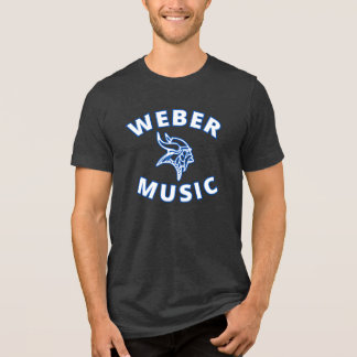 Weber Music (witte letters met blauwe omtrek) Tri-Blend Shirt