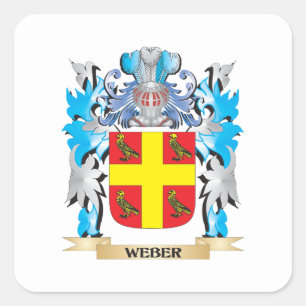 Weber Wapenschild - Family Crest Vierkante Sticker