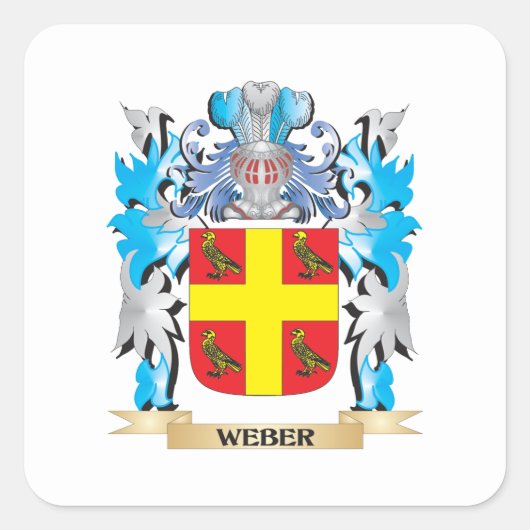 Weber Wapenschild - Family Crest Vierkante Sticker (Voorkant)
