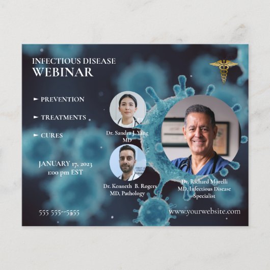 Webinar voor medische en gezondheidszorg flyer (Voorkant)