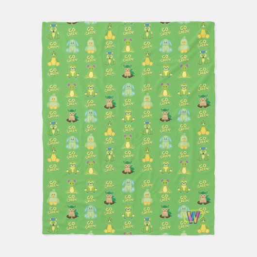 Webkinz Go Green Pattern Fleece Deken (Voorkant)