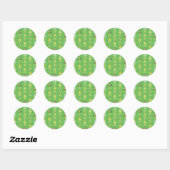 Webkinz Go Green Pattern Ronde Sticker (Vel)