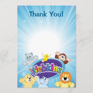 Webkinz: Kom binnen en speel af Bedankkaart