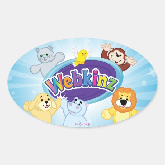 Webkinz: Kom binnen en speel af Ovale Sticker (Voorkant)