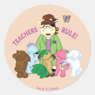 Webkinz: Regel voor leraren! Ronde Sticker