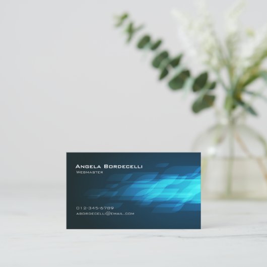 Webmaster Computer InternetTechnisch BlauwFlashbac Visitekaartje (Staand voorkant)
