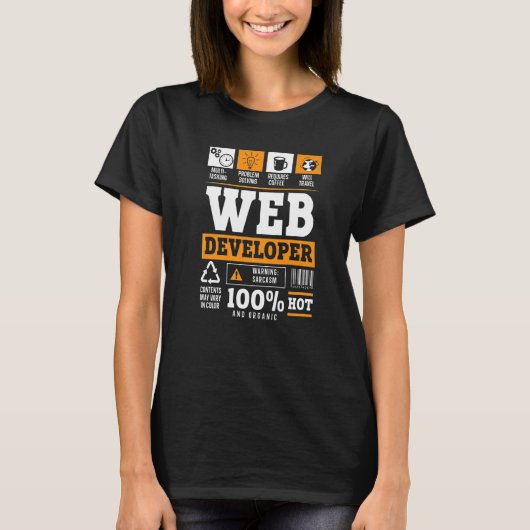 Webontwikkelaar IT-man Computer Website Ontwikkeli T-shirt (Voorkant)