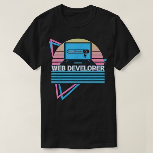 Webontwikkelaar Retro T-shirt (Design voorkant)