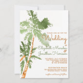 Webpagina Beach Wedding Tropical Copper Palm Trees Kaart (Voorkant)