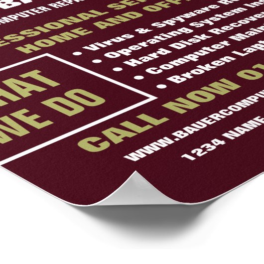 Webscript, Computer Repair Specialist Adverteren Poster (Hoek)