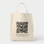 Website Adres QR code Upload uw Logo kruidenierswi Tote Bag (Voorkant)