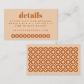 Website bruin en Tan Mid Mod Chic Wedding Informatiekaartje (Voorkant / Achterkant)