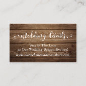 Website bruin Rustic Wood, scriptweddenschap Informatiekaartje (Voorkant)