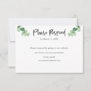 Website Elegant Eucalyptus bruiloft RSVP