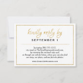 Website Elegant Gold Script Wedding/Reception RSVP (Voorkant)