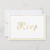 Website Elegant Gold Script Wedding/Reception RSVP (Achterkant)