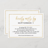 Website Elegant Gold Script Wedding/Reception RSVP (Voorkant / Achterkant)