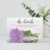 Website lila Paars Roos Elegant Weddenschap Informatiekaartje (Staand voorkant)