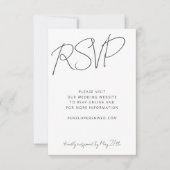 Website met de moderne Black White Wedding Online RSVP Kaartje (Voorkant)